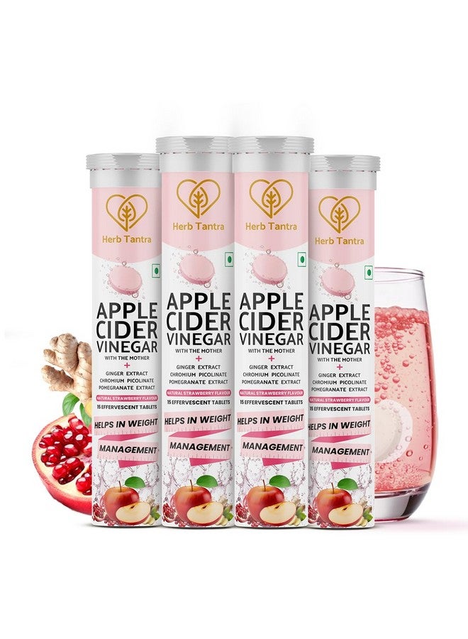 Herb Tantra خل التفاح من هيرب تانtra | مع الكروم بيكولينات والرمان والزنجبيل | إدارة الوزن والتحكم في الرغبات | 15 قرص (عبوة من 4) - Image 1