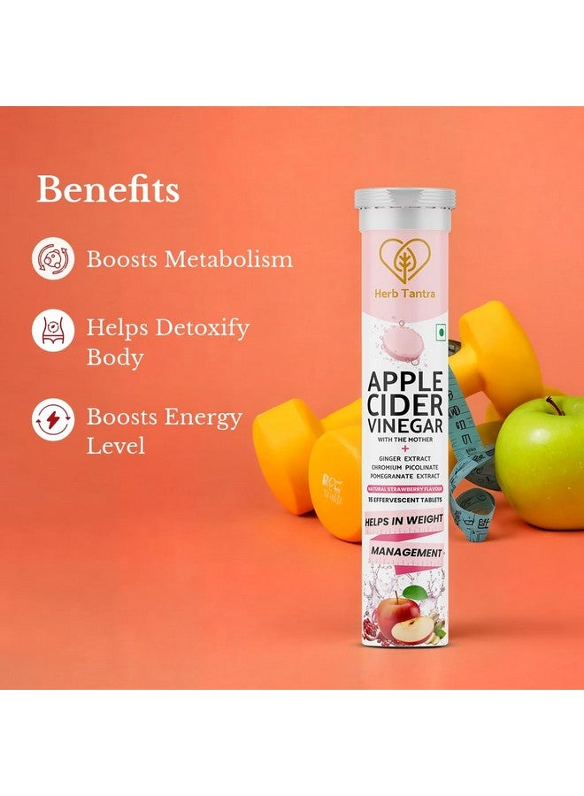 Herb Tantra خل التفاح من هيرب تانtra | مع الكروم بيكولينات والرمان والزنجبيل | إدارة الوزن والتحكم في الرغبات | 15 قرص (عبوة من 4) - Image 2