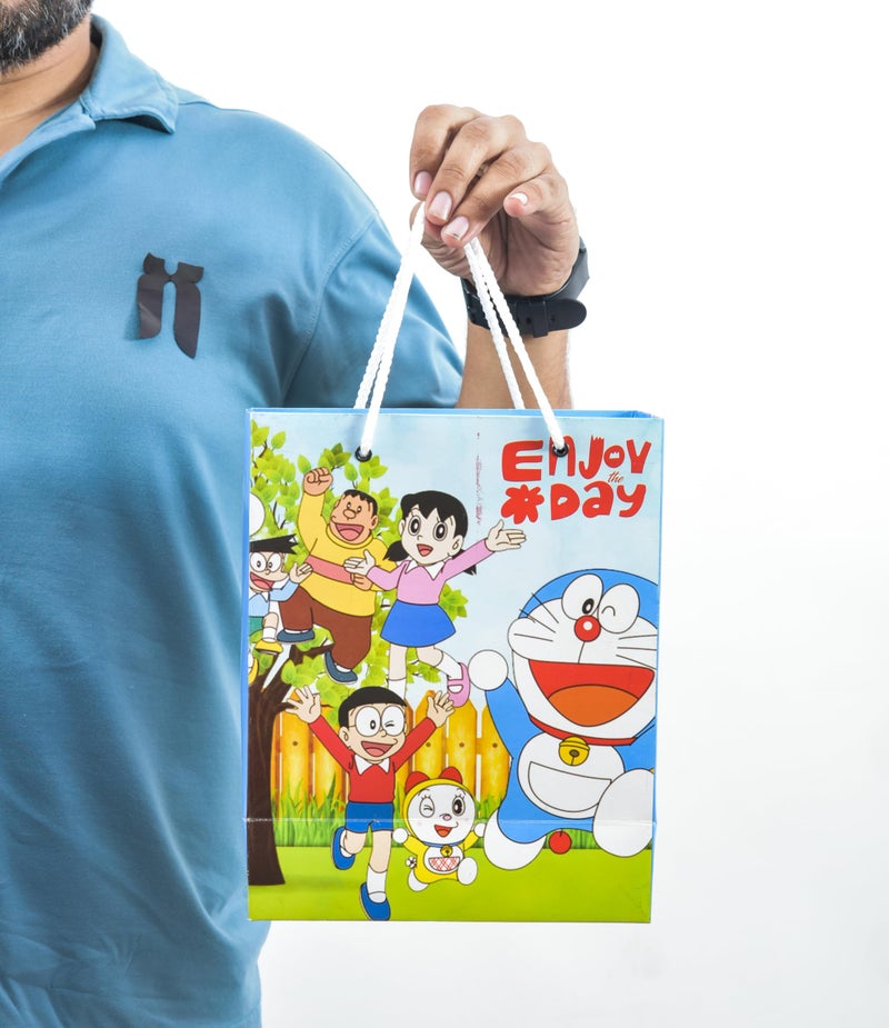PPJ ® -HAPPY BIRTHDAY (CARTOON DOREMON THEME) PARTY (10 Pcs.) PAPER CARRY BAG, 10 Inch X 8 Inch X 4 Inch RETURN GIFT/HAPPY BIRTHDAY/RETURN GIFTS/GIFTS/GIFT BAGS/GIFT COVERS (Pack of 10) - Image 5