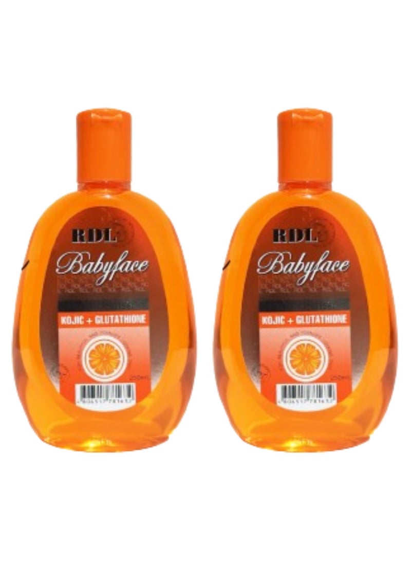 RDL 2 Pack of Babyface facial cleanser with Kojic & Glutathione 250 ml - Image 1