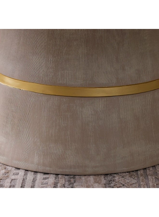 DANUBE HOME Margaret Round Coffee Table Multifunctional Living Room Table Space Saving Center Table Modern Design Furniture For Home L100Xw100Xh40Cm - Beige / Terrazo / Gold - Image 3