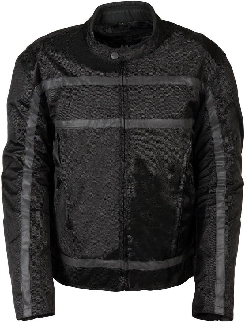 NexGen Men's Oxford Vented Textile Jacket with Removable Armor - Black/Black, Large - Image 1