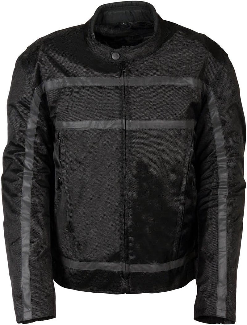 NexGen Men's Oxford Vented Textile Jacket with Removable Armor - Black/Black, Large - Image 4