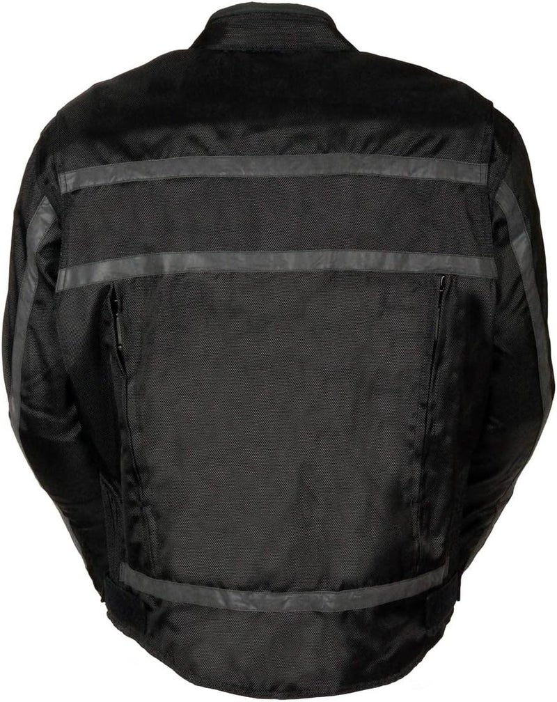 NexGen Men's Oxford Vented Textile Jacket with Removable Armor - Black/Black, Large - Image 2