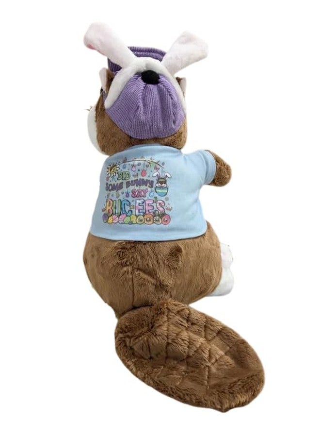 Buc-ee's 2026 Plush Easter Bunny Beaver Stuffed Animal Toy with Blue Shirt - Image 3