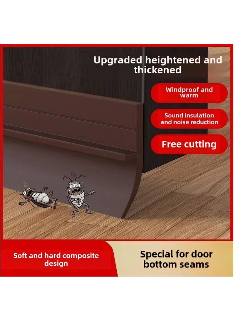 PAMEER Windproof Door Bottom Seal Strip - Thickened Anti-Theft Silicone, Self-Adhesive Soundproof & Weatherproof Insulation for Glass/Wooden Doors, Elastic Wear-Resistant Design for Home Energy Efficiency & Security, Draft Proofing Doors - Image 2