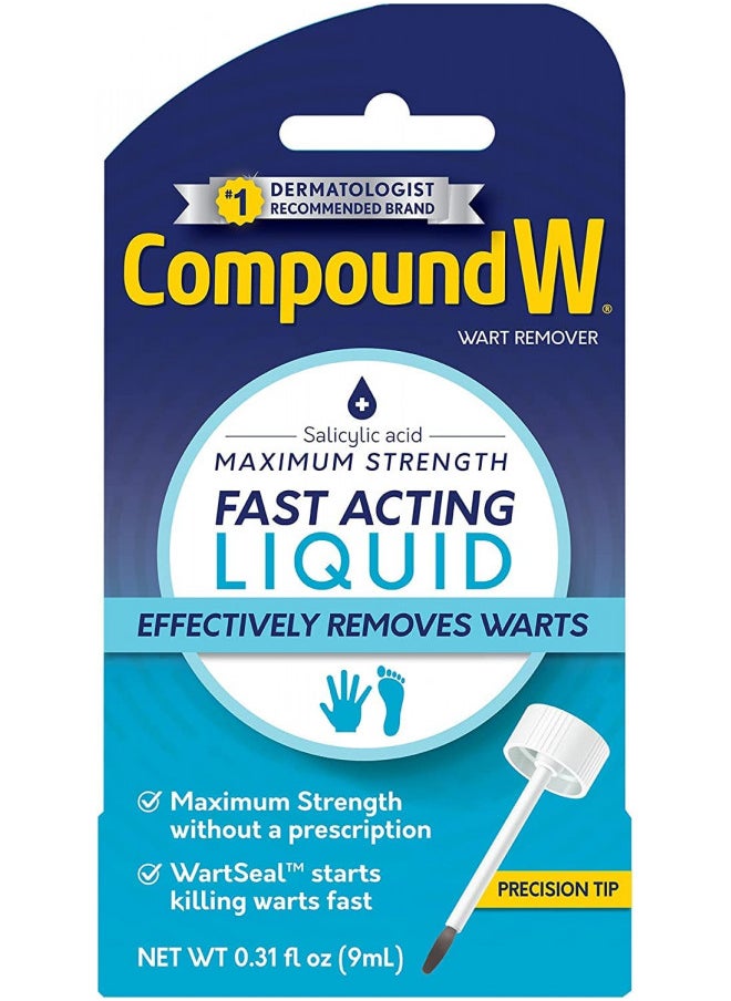 Compound W Compound W Wart Remover, Maximum Strength, Fast-Acting Liquid, 0.31-Ounce (Pack of 2) 