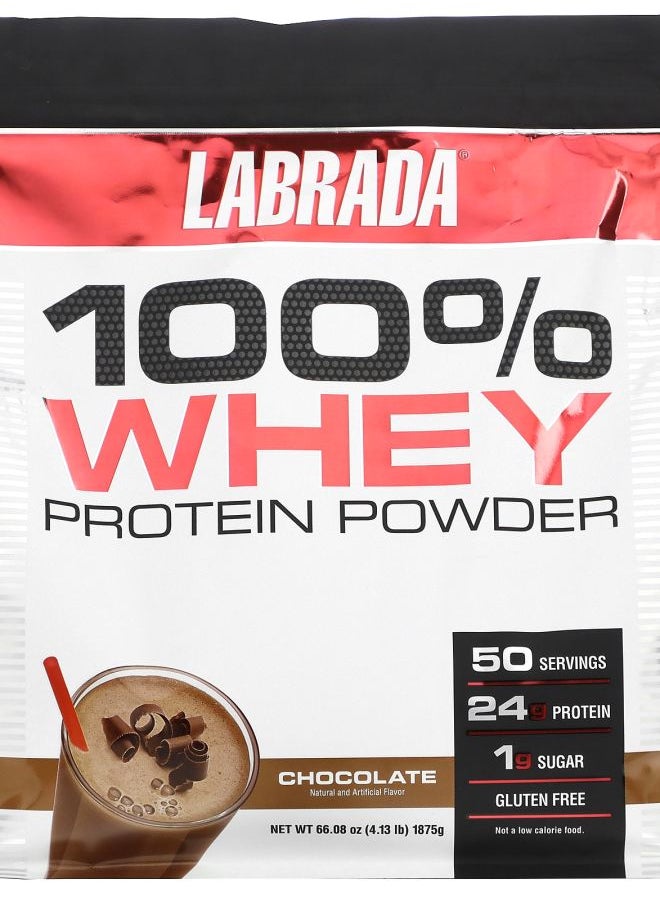 LABRADA - 100% Whey Protein Powder Chocolate 4.13 lbs (1875 g) - Image 1