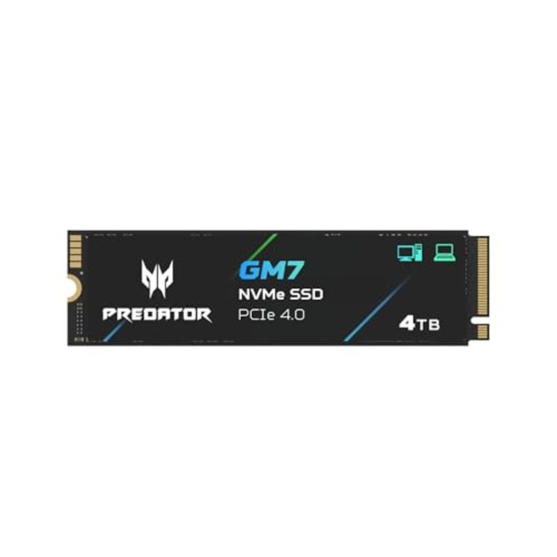 Internal PC SSD for Laptop, Desktop and PS5 - M.2 2280 PCIe Gen4 x4 NVMe 2.0, 4TB, Black, Up to 7400 MB/s with HMB+SLC - Image 1