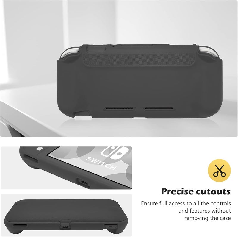 Procase Flip Cover for Nintendo Switch Lite with 2 Pack Tempered Glass Screen Protectors, Slim Protective Case with Magnetically Detachable Front Cover for Nintendo Switch Lite 2019 -Grey - Image 5