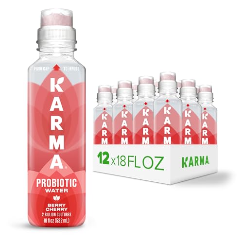 Karma Probiotic Water  12 Pack Berry Cherry Drink  Immune  Gut Health Support - Image 1