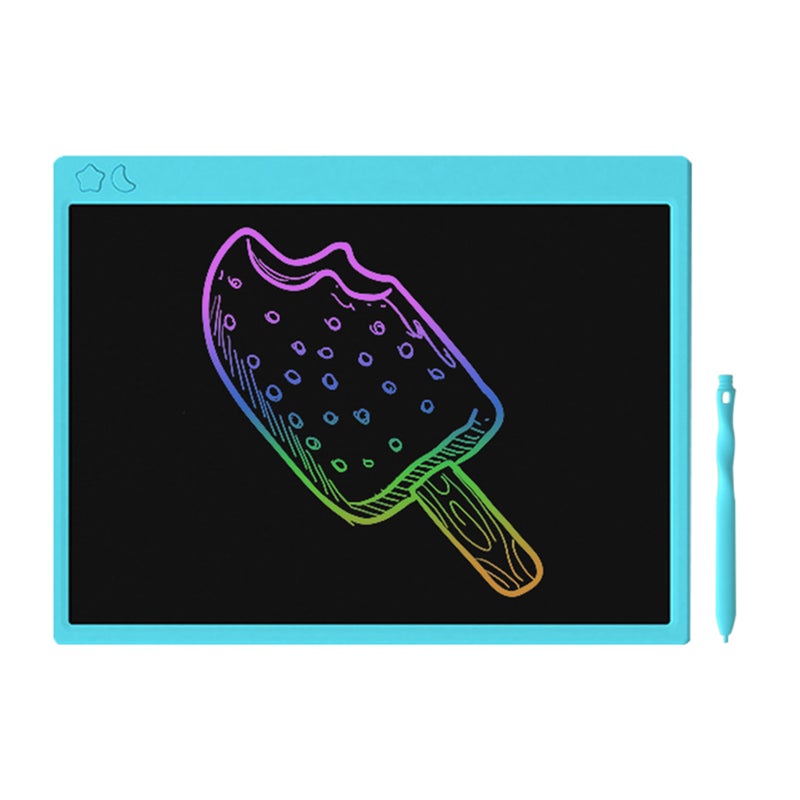 لوحة كتابة LCD مقاس 16 بوصة، لوحة رسوم إلكترونية، لوحة رسم وكتابة للعب والأشكال في المنزل والمدرسة والمكتب، لون أزرق - Image 1