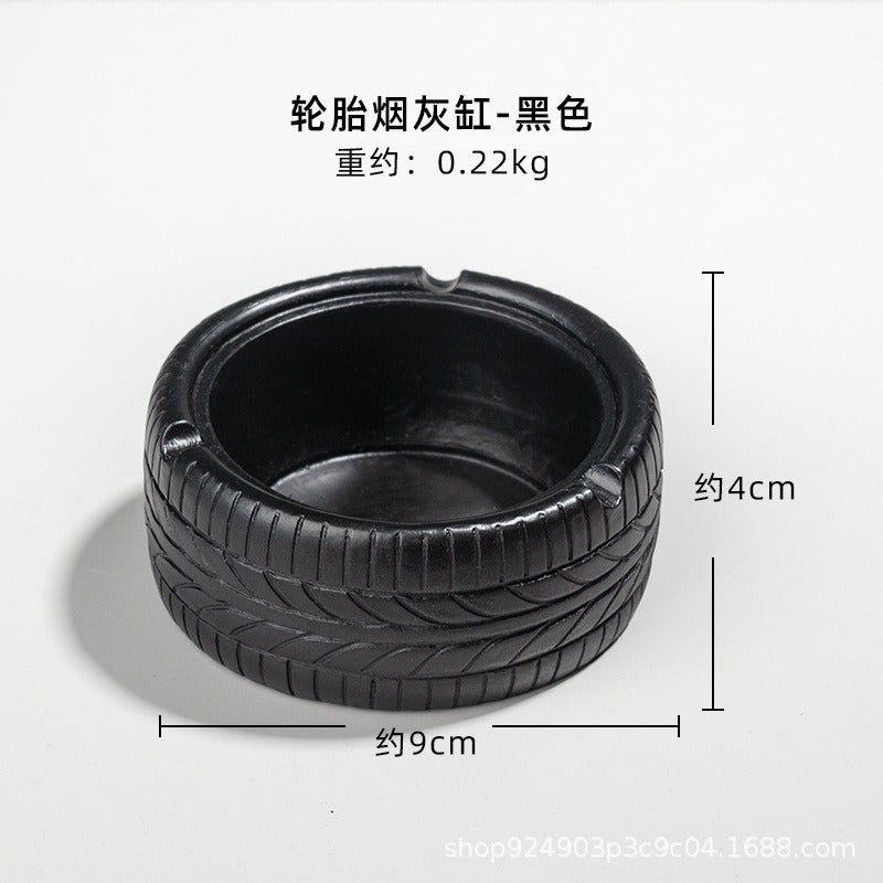 Vintage Tire Shape Ashtray – American Retro Decorative Accent for Home, Bar and Man Cave – Trendy Wheel Design Smoking Accessory