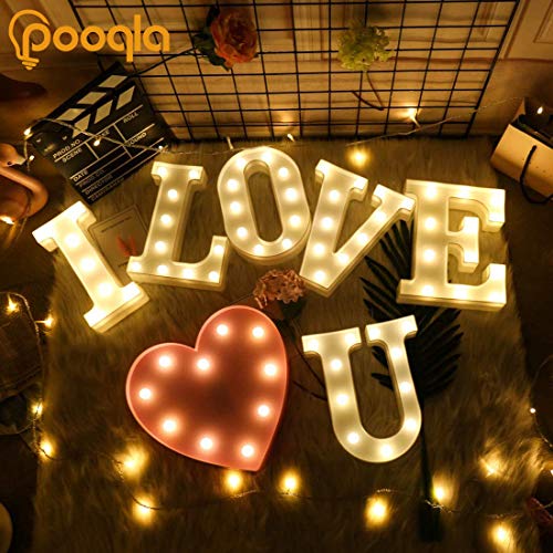 Pooqla أضواء حروف ماركيه LED من Pooqla، حرف الأبجدية مضيء لتزيين حفلات المنزل والزفاف L - Image 4