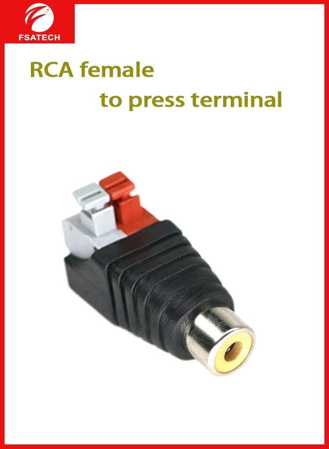 FSATECH 10 قطعة سلك مكبر الصوت كابل إلى الصوت أنثى كابل المهنية جاك الصحافة التوصيل RCA موصل كابل محول - Image 1