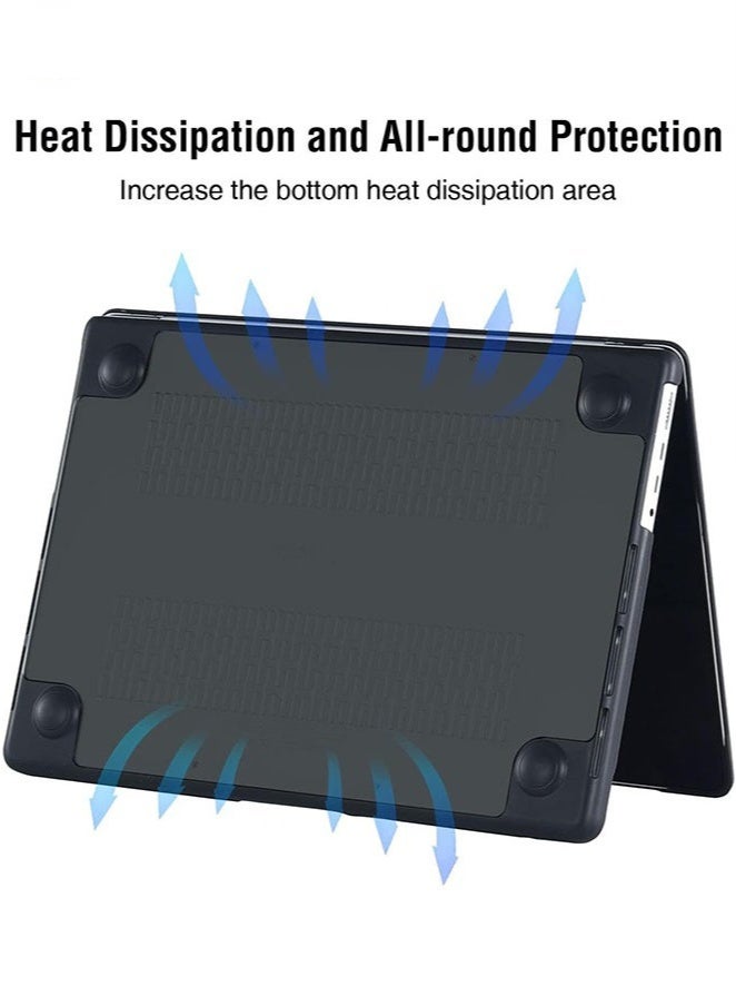 كينسو حافظة ماك بوك برو مقاس 16 بوصة باللون الأسود، غطاء واقٍ صلب شديد التحمل طراز 2024-2021 طراز M3 A2991 A2780 A2485 M2 M1 مع معرف اللمس، حافظة صلبة مضادة للكسر وبصمات الأصابع مع غطاء لوحة المفاتيح - Image 5