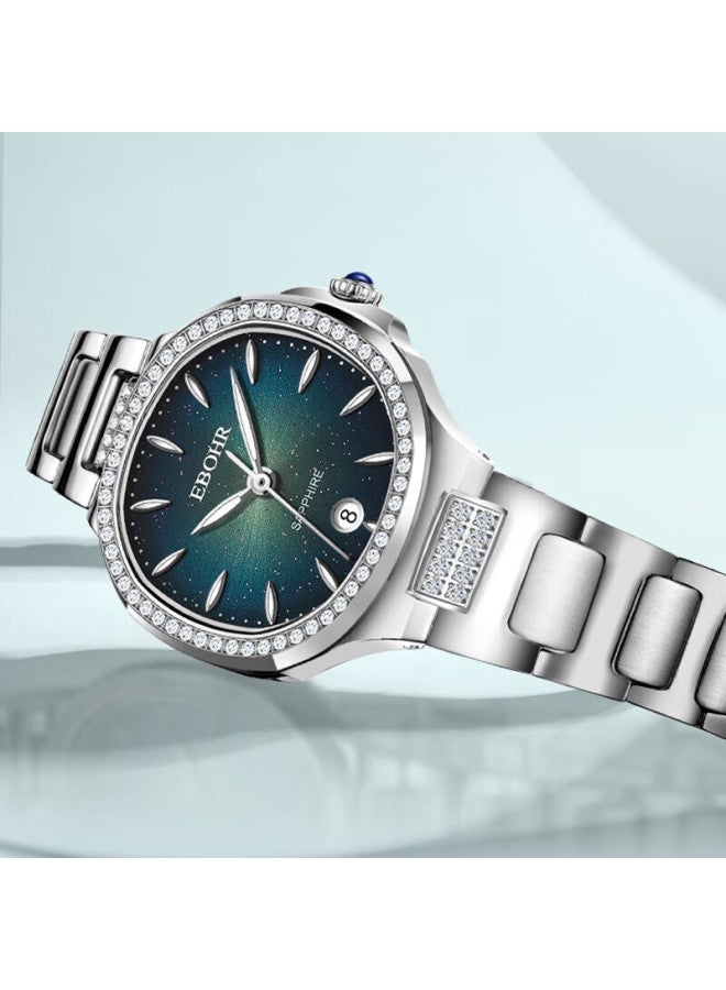 Ebohr Women's Diamond-studded Luxury Quartz Steel Band Watch For Women, Niche Brand Ladies' Watch, Valentine's Day Birthday Gift - Image 1