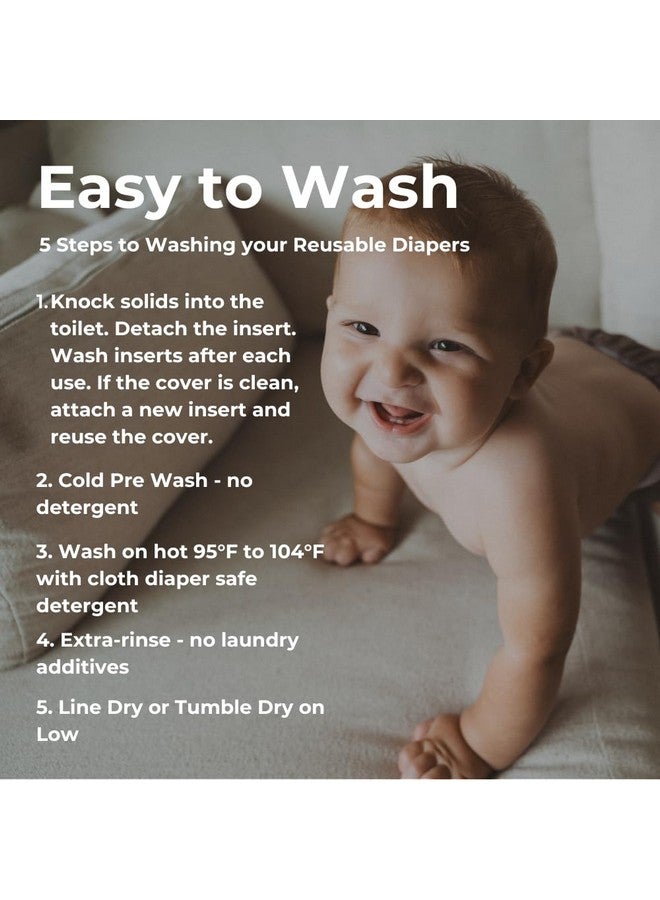 Nora's Nursery Cloth Diaper Cover, Reusable Cover with Snap Closure, Shell for Prefold, Flat, or Fitted Inserts, Includes Wet Bag - Something Blue - Image 4