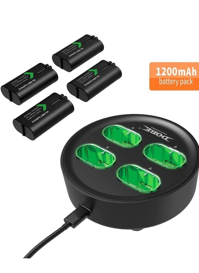 DMG TECH Rechargeable Battery Pack for DMG Xbox Battery Pack One/X/S/Xbox One Elite/Xbox Series X/Xbox Series S with 4 x 1200mAh USB Xbox One Battery Charger, Fast Charge, LED Indicator  - Image 5