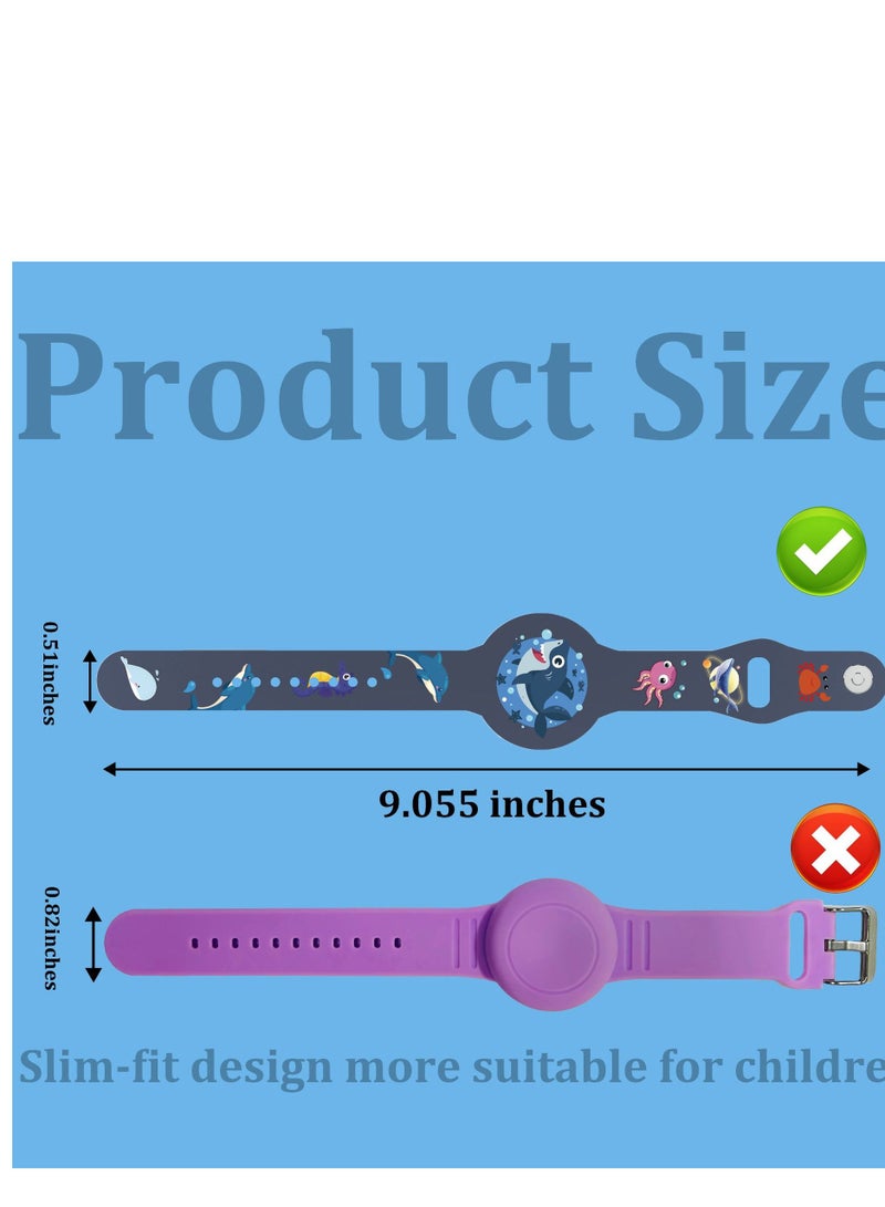 Innoshine Silicone Air Tag Bracelet for Kids  Cartoon Adjustable  Watch Band  Air Tag Holder for kids Full Cover Waterproof Air Tag Protective Case  - Image 4