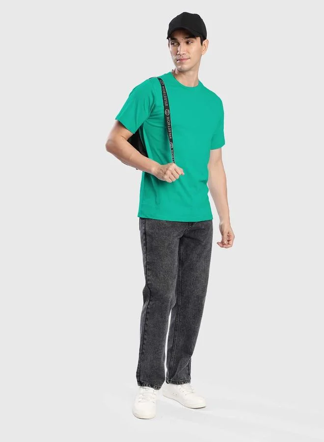 ستايلي Men Green Solid Regular Fit T-Shirt By Bene Kleed