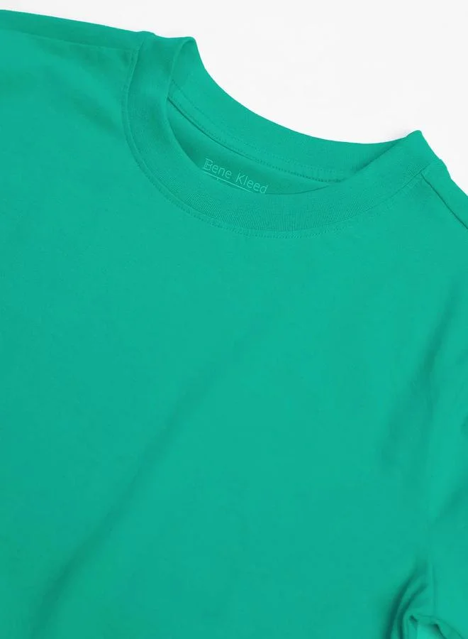 ستايلي Men Green Solid Regular Fit T-Shirt By Bene Kleed
