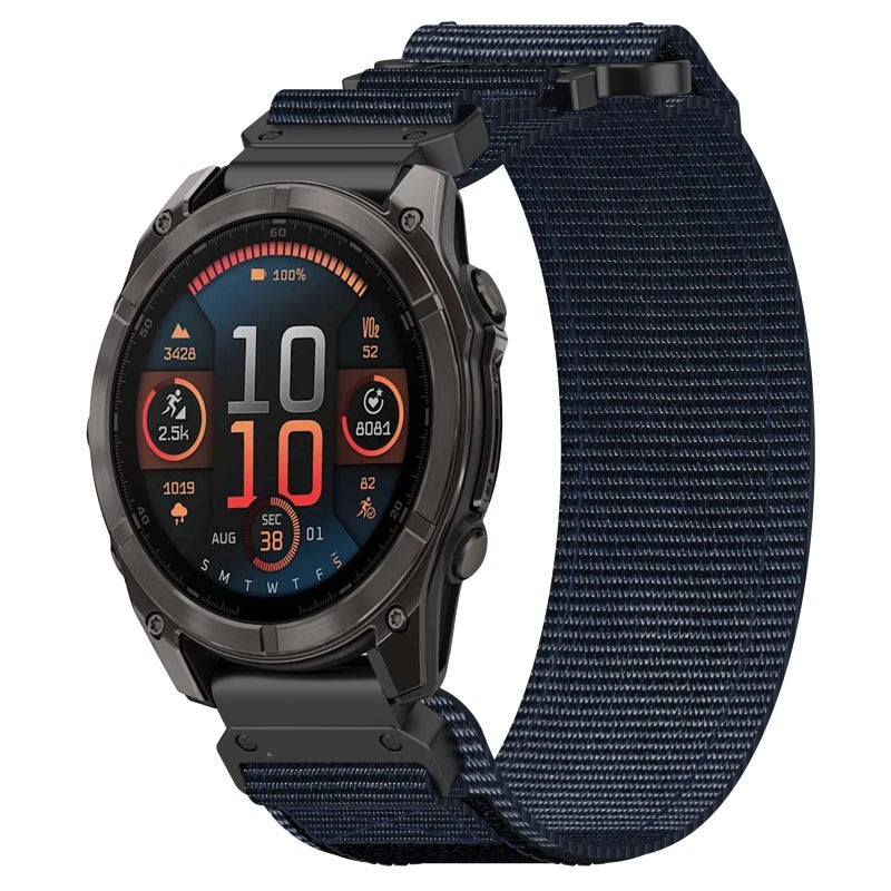 For Garmin Fenix 8 Amoled 51Mm Nylon Hook And Loop Fastener 26Mm Quick Release Watch Band(Blue) - Image 1