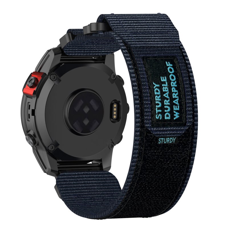 For Garmin Fenix 8 Amoled 51Mm Nylon Hook And Loop Fastener 26Mm Quick Release Watch Band(Blue) - Image 2