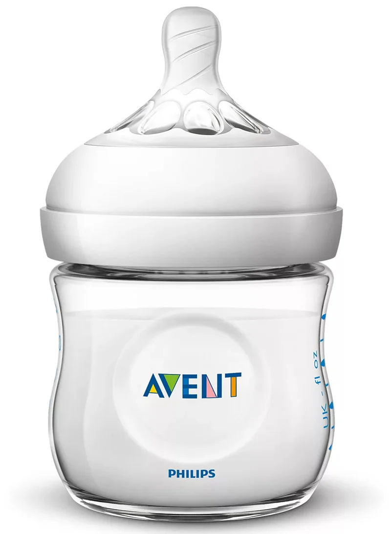 Philips Avent 6-Piece Natural 2.0 Feeding Bottle Set, Super Soft Silicone Nipple, Newborn, 0+ Months - Clear And Blue