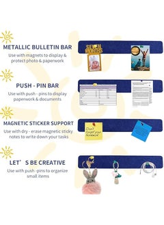 Blue Cork Board Strips 8Pcs With 30 Pushpins Self Adhesive Bulletin Board Strips No Damage For Wall Felt Pin Board For Paste Notes Photos Schedules Office Decor - pzsku/Z910E1325E0F28CC76510Z/45/_/1740916872/244571b6-436d-46e0-8306-838360a4c2a9