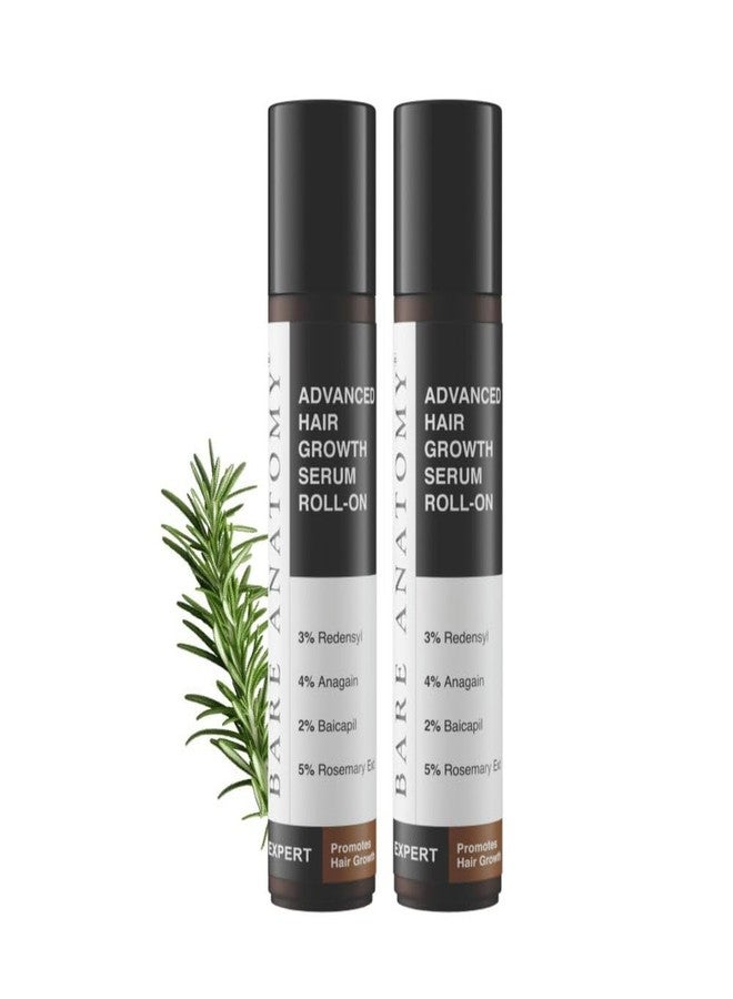 Bare Anatomy Advanced Hair Growth Serum Roll-On| 3% Redensyl + 4% Anagain + 2% Baicapil + 5% Rosemary, Rice Water, Biotin & Saw Palmetto| Reduces Hair Fall, Supports Hair Growth for Men & Women | 25ml-Pack of 2 - Image 1