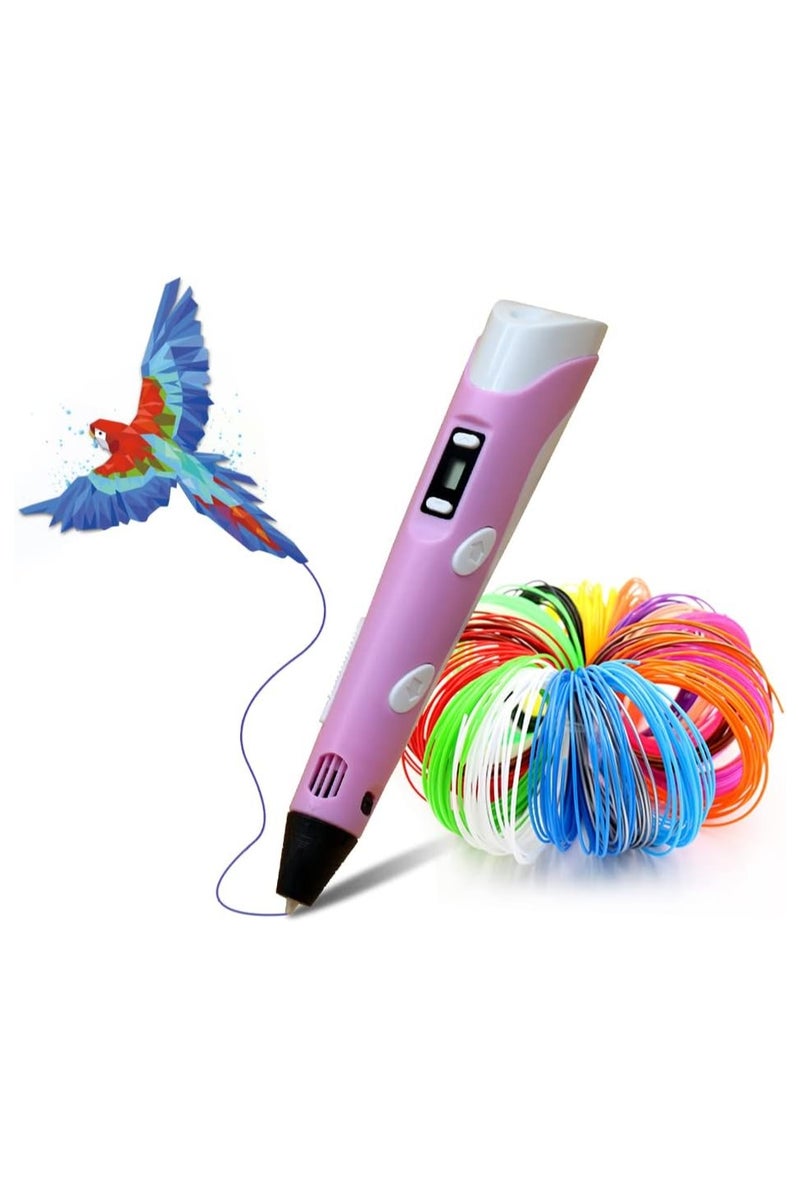 3D Printing Pen with LCD Display Compatible with 1.75mm PLA/ABS,  Perfect Gift For Kids, Ergonomic Design, Educational Gift For Kids, Pink - Image 1