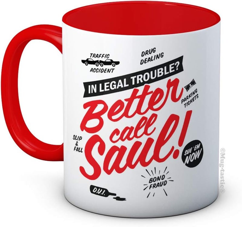 mug-tastic Better Call Saul - Breaking Bad - Ceramic Coffee Mug (Red) - Image 1