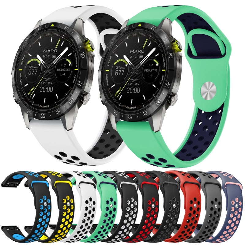 S-TOP For Garmin Instinct 2 Solar Sports Breathable Silicone Watch Band(Black+Red) - Image 3