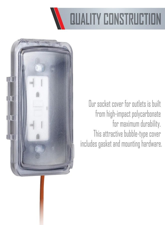 TayMac MM110C Weatherproof Single Outlet Outdoor Receptacle Cover, 5/8 Inches Deep, Clear - Image 4
