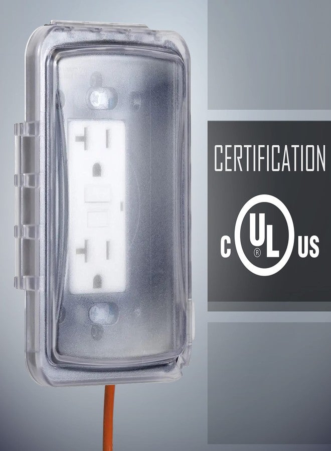 TayMac MM110C Weatherproof Single Outlet Outdoor Receptacle Cover, 5/8 Inches Deep, Clear - Image 5