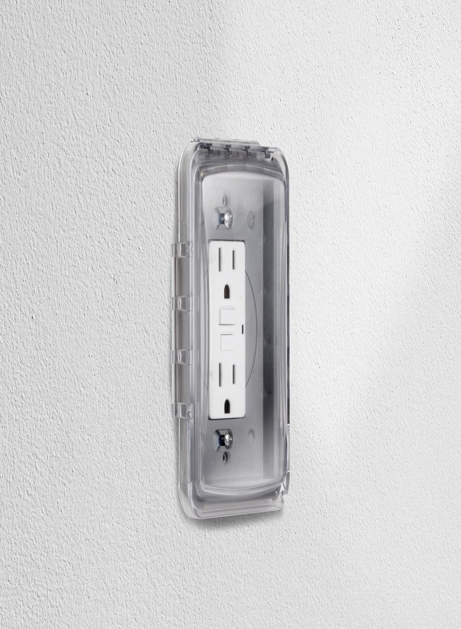 TayMac MM110C Weatherproof Single Outlet Outdoor Receptacle Cover, 5/8 Inches Deep, Clear - Image 2