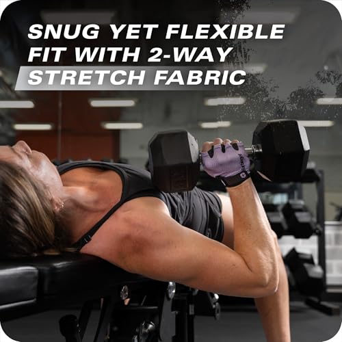 Harbinger Power Gloves 30 Durable Half Finger Weightlifting Gloves with Adjustable Wrist Closure Breathable Leather Palm Womens - Image 3