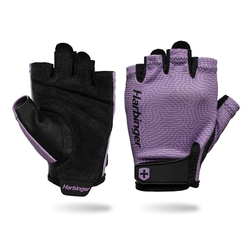 Harbinger Power Gloves 30 Durable Half Finger Weightlifting Gloves with Adjustable Wrist Closure Breathable Leather Palm Womens - Image 1