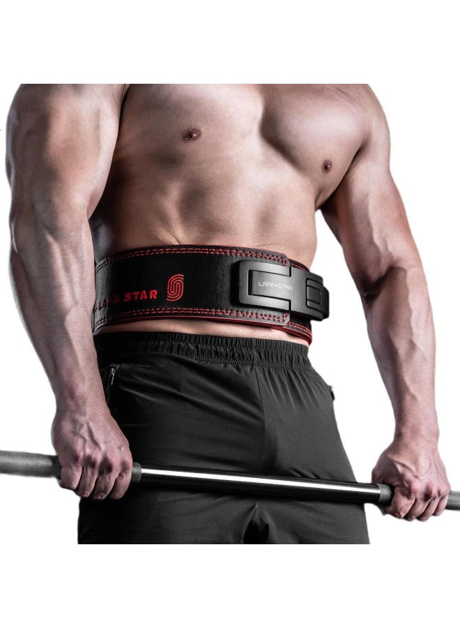 LAURASTAR Laura Star Ls0899Id Series Quick Release Belt For Squats And Deadlifts, Professional Weightlifting Waist Support Belt With Buckle For Men, Black And Red, Size M - Image 2
