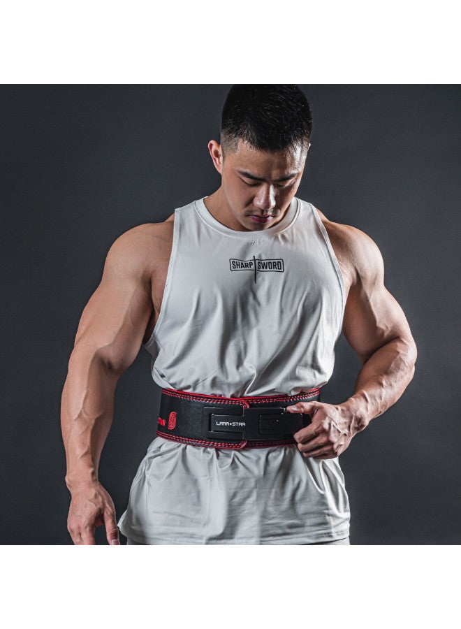 LAURASTAR Laura Star Ls0899id Series Quick Release Belt For Squats And Deadlifts, Professional Weightlifting Waist Support Belt With Buckle For Men, Black And Red, Size M - Image 2