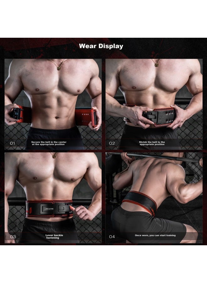 LAURASTAR Laura Star Ls0899id Series Quick Release Belt For Squats And Deadlifts, Professional Weightlifting Waist Support Belt With Buckle For Men, Black And Red, Size M - Image 4