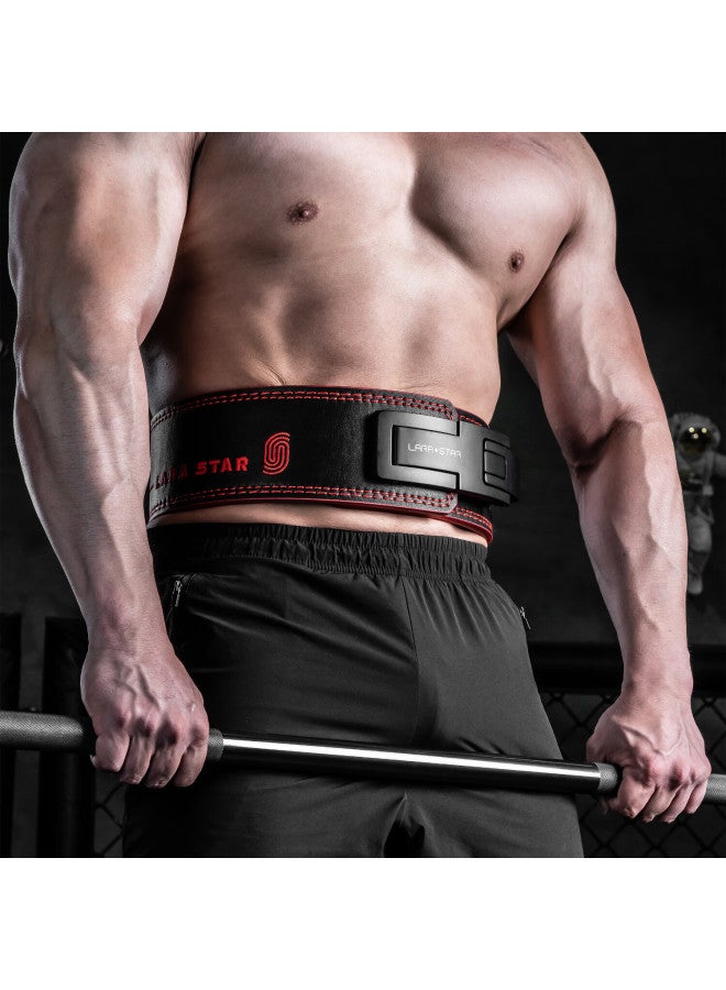 LAURASTAR Laura Star Ls0899id Series Quick Release Belt For Squats And Deadlifts, Professional Weightlifting Waist Support Belt With Buckle For Men, Black And Red, Size M - Image 3