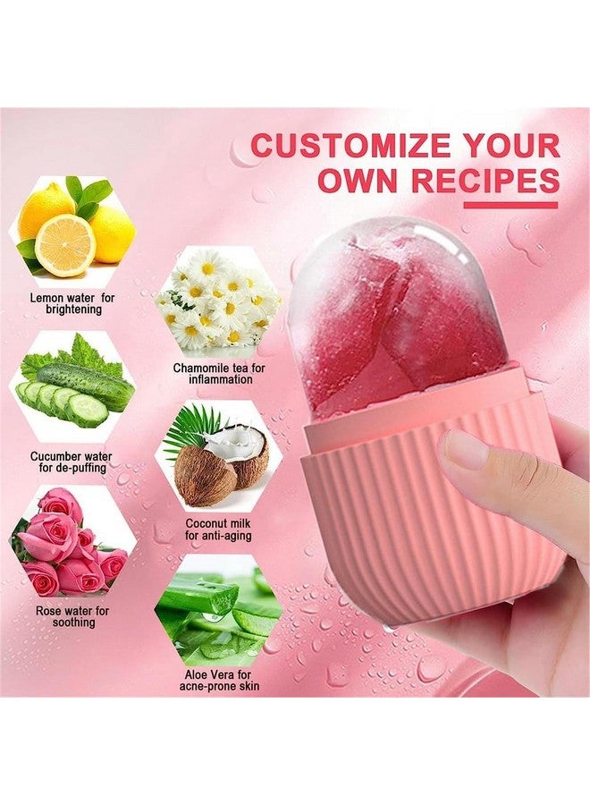 Ice Roller for Eyes, Face & Neck Massage | Glowing Skin Care Silicone Tool for Men & Women | Remove Pores and Dark Circle (Pink, Pack of 2) - Image 2