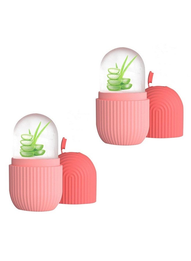 Ice Roller for Eyes, Face & Neck Massage | Glowing Skin Care Silicone Tool for Men & Women | Remove Pores and Dark Circle (Pink, Pack of 2) - Image 1