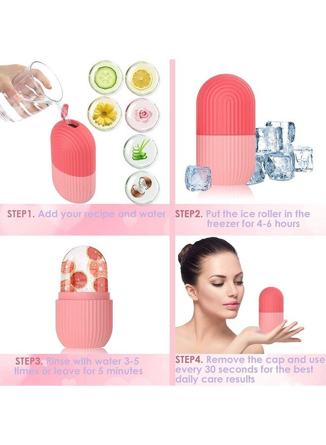 Ice Roller for Eyes, Face & Neck Massage | Glowing Skin Care Silicone Tool for Men & Women | Remove Pores and Dark Circle (Pink, Pack of 2) - Image 5