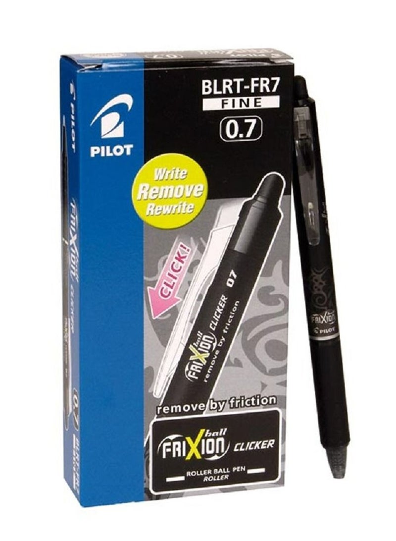 Pilot Frixion Clicker 0.7mm 12 Pieces Retractable Erasable Gel Rollerball Black - Image 5