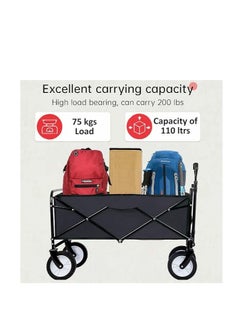 Egardenkart Foldable Utility Wagon Cart Trolley Utility Grocery Wagon for Camping Shopping  - Image 5