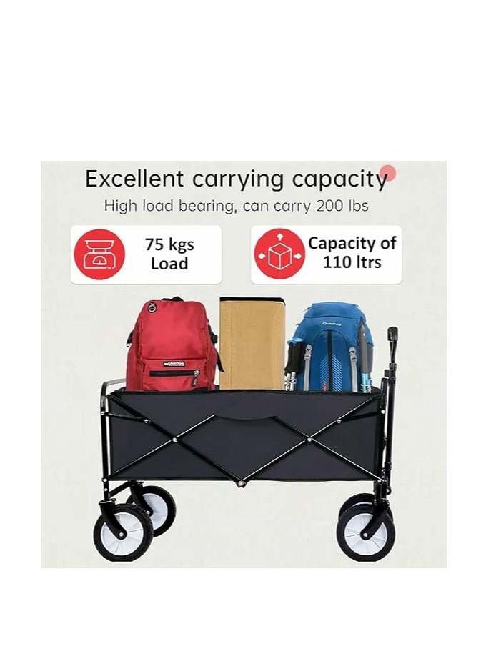 Egardenkart - Foldable Utility Wagon Cart Trolley Utility Grocery Wagon for Camping Shopping - Image 1
