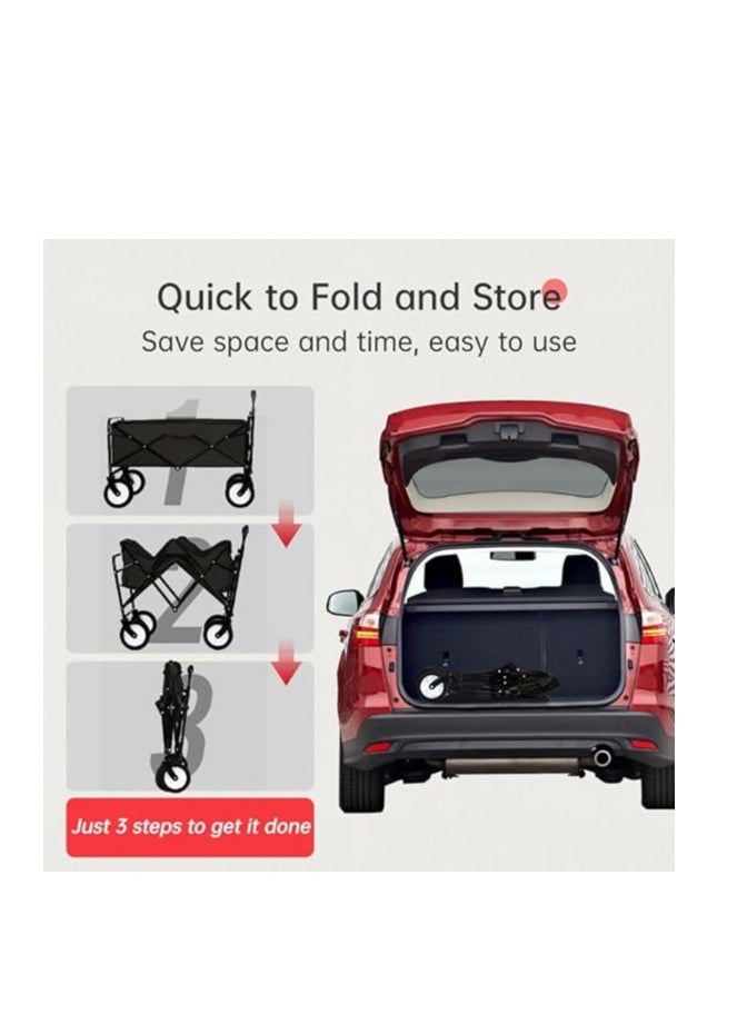Egardenkart - Foldable Utility Wagon Cart Trolley Utility Grocery Wagon for Camping Shopping - Image 1